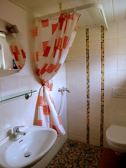 Ferienhaus: Bad mit Dusche und WC